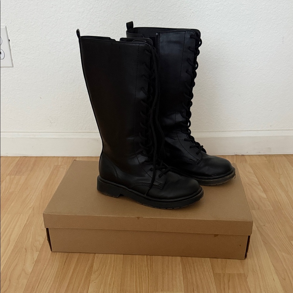 Steve Madden Black Tall Lace-Up Boots